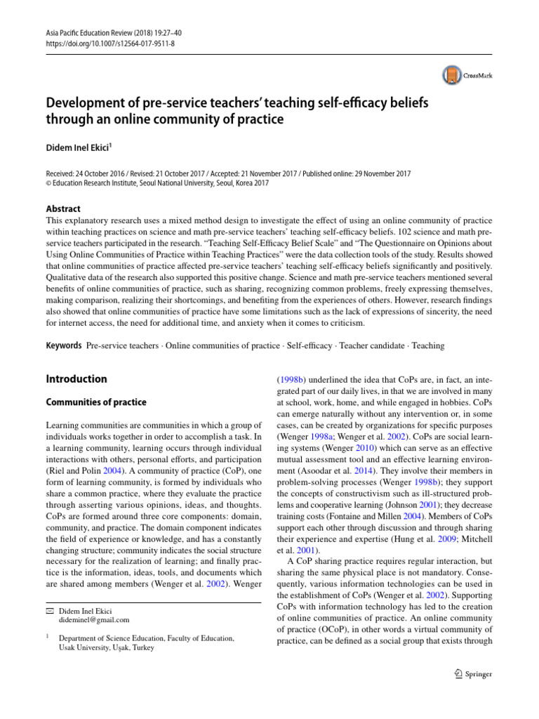 Online Communities Boost Teacher Self-Efficacy | PDF | Self Efficacy ...