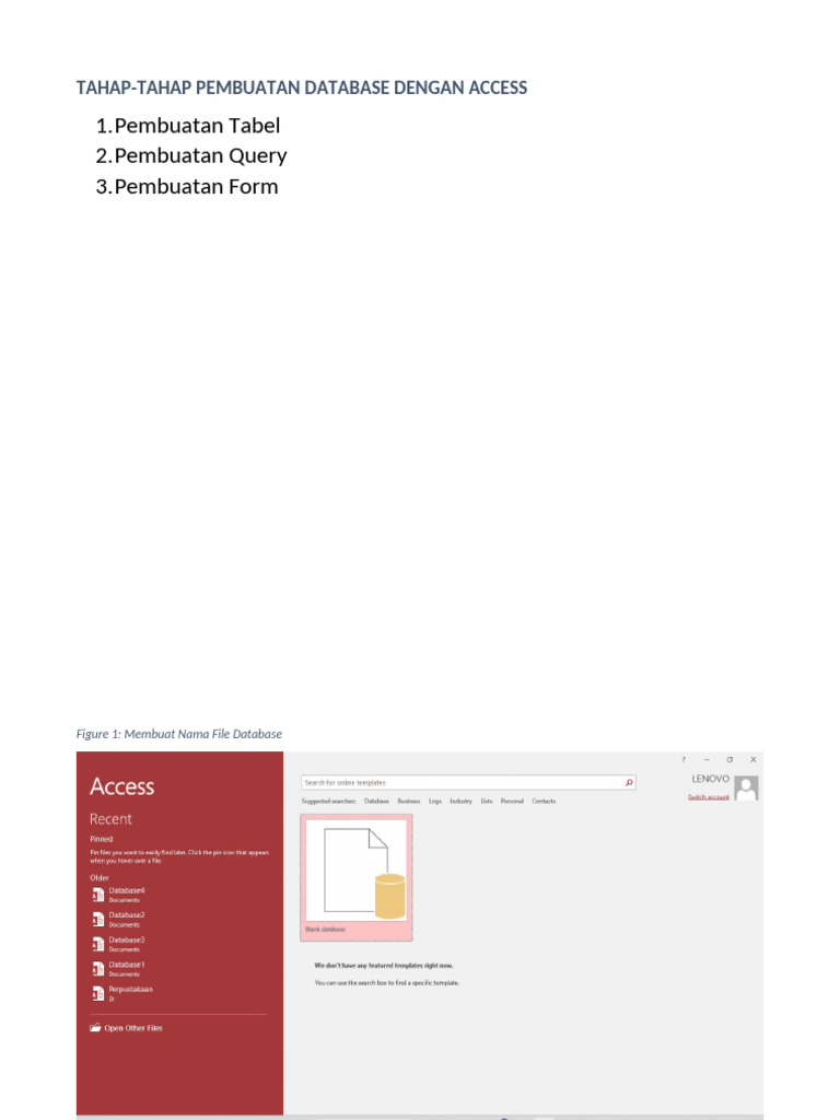 Panduan Pembuatan Database Access | PDF