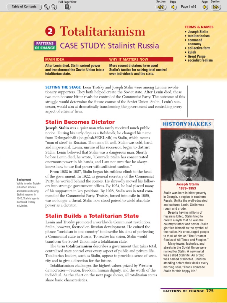 Totalitarianism case study: stalinist russia quizlet picture