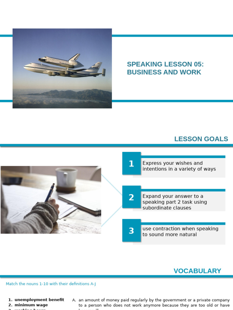 Speaking Intermediate - Lesson 5 Business and Work | PDF | Employment ...