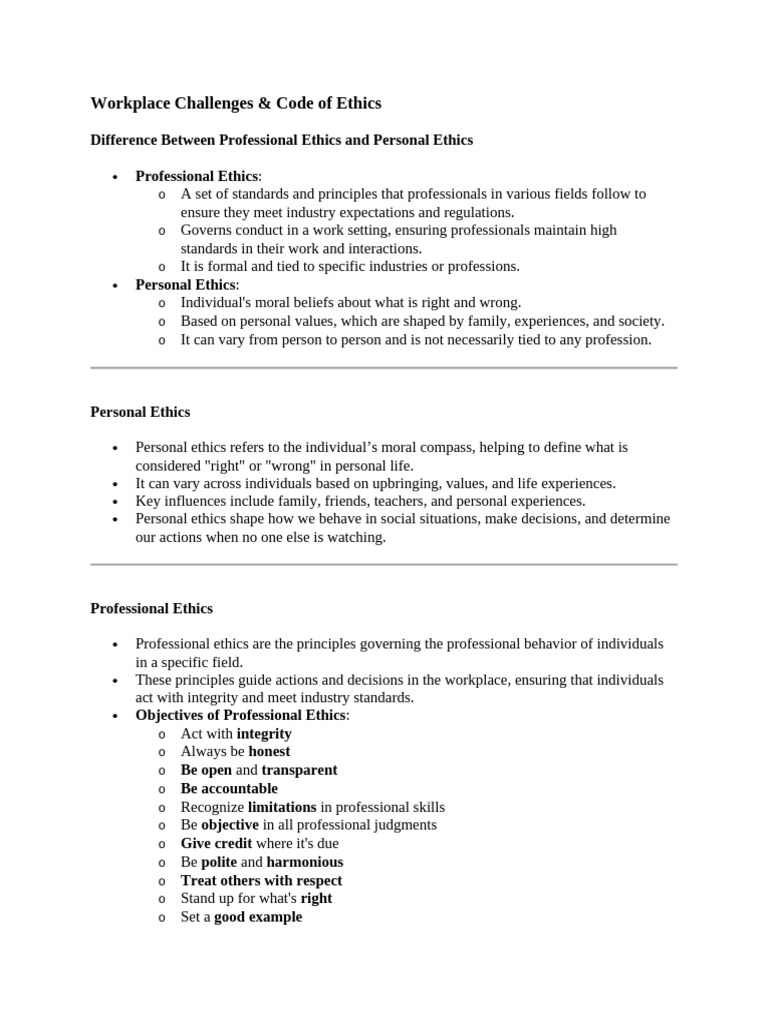 Ethics in the Workplace Explained | PDF | Professional Ethics ...