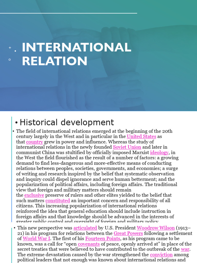 Evolution of International Relations | PDF | International Law ...