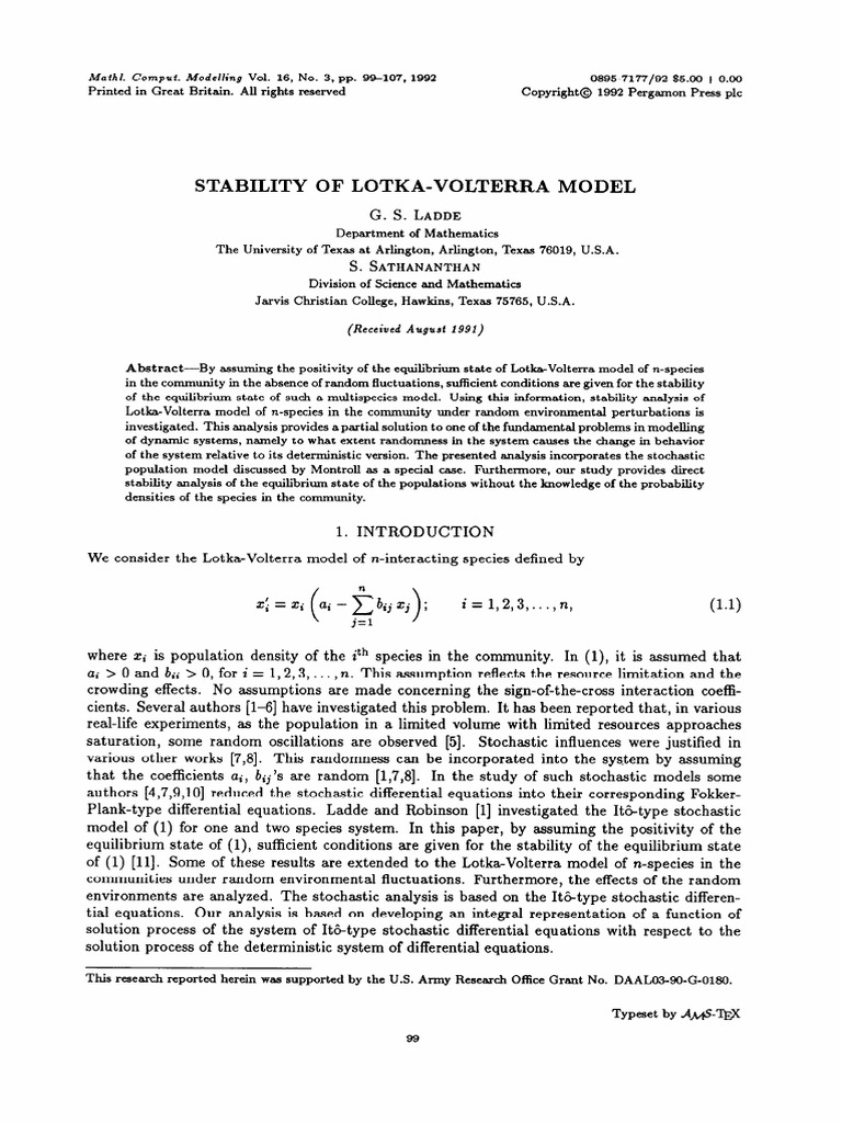 1 s2.0 089571779290051L Main | PDF | Stochastic Differential Equation ...