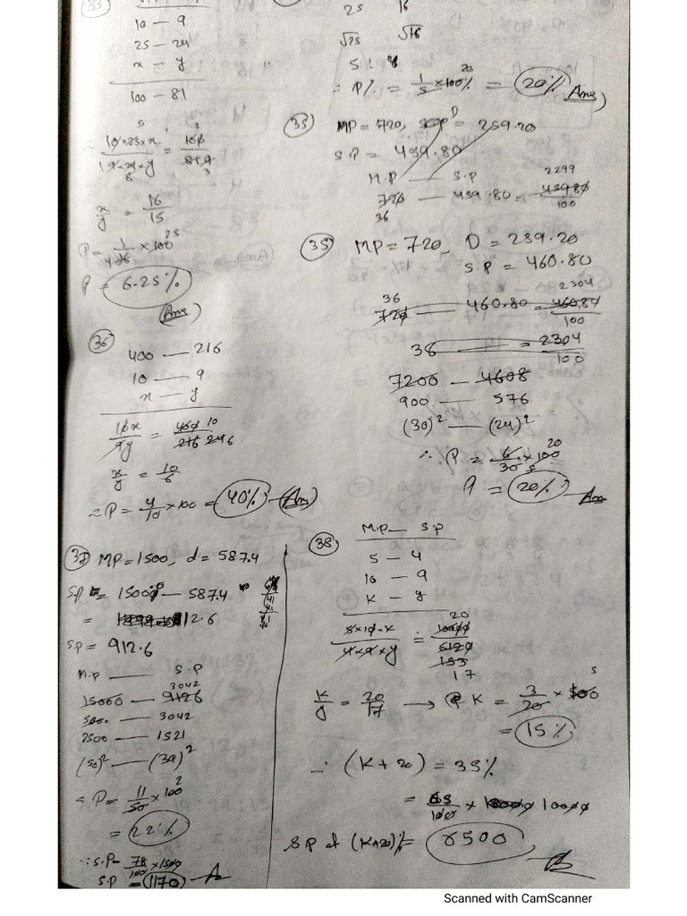 Percentage and Loss | PDF