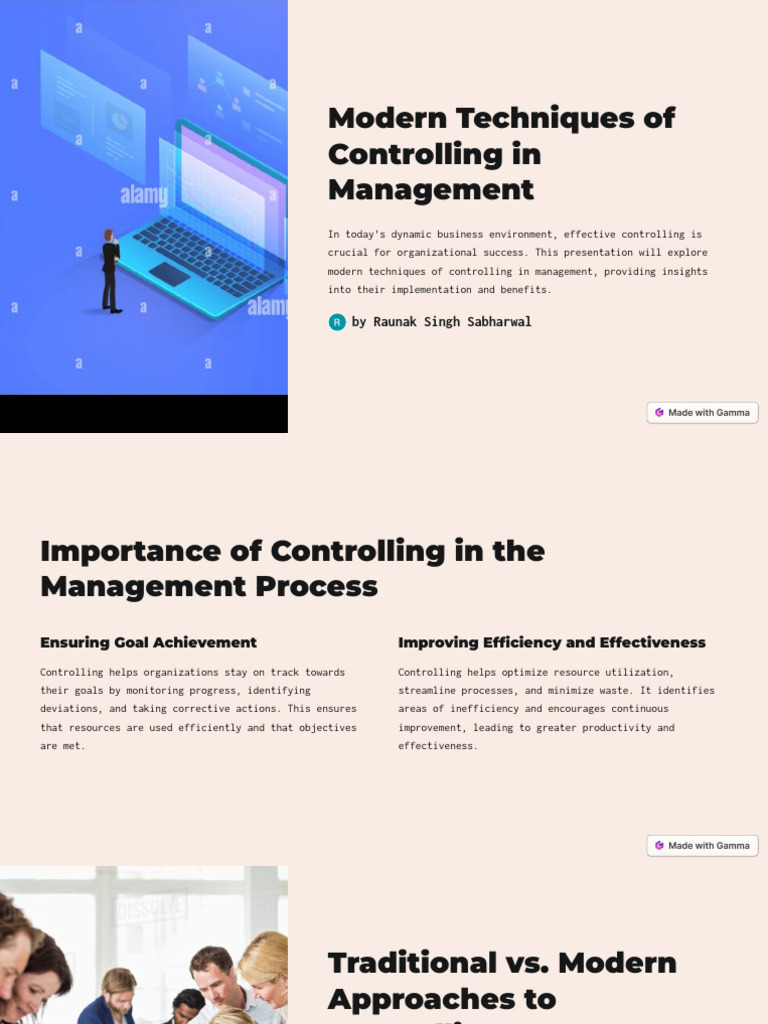 Modern Control Techniques in Management | PDF | Performance Indicator ...