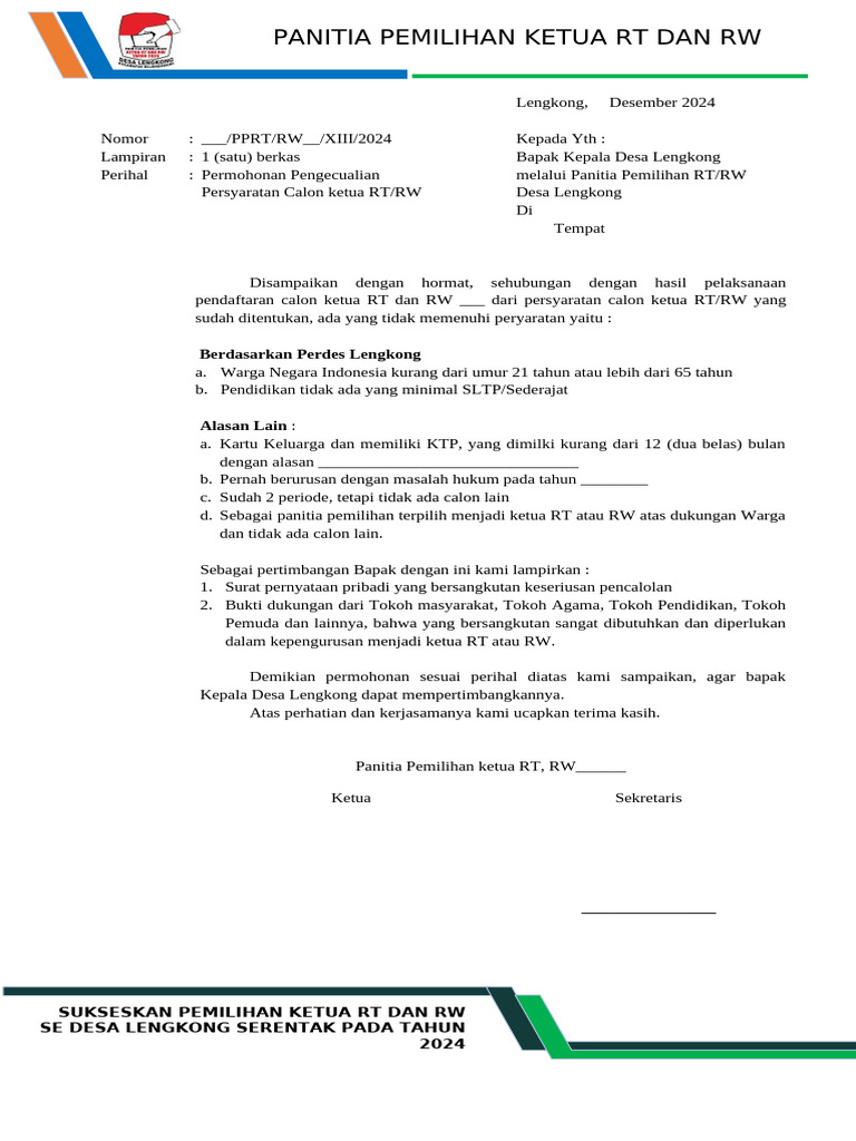 SURAT PERMOHONAN PENGECUALIAN | PDF