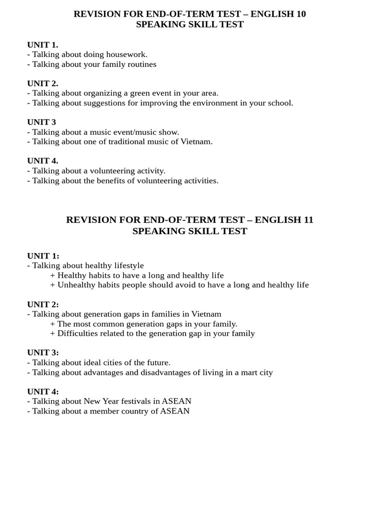 English Speaking Test Topics Guide | PDF