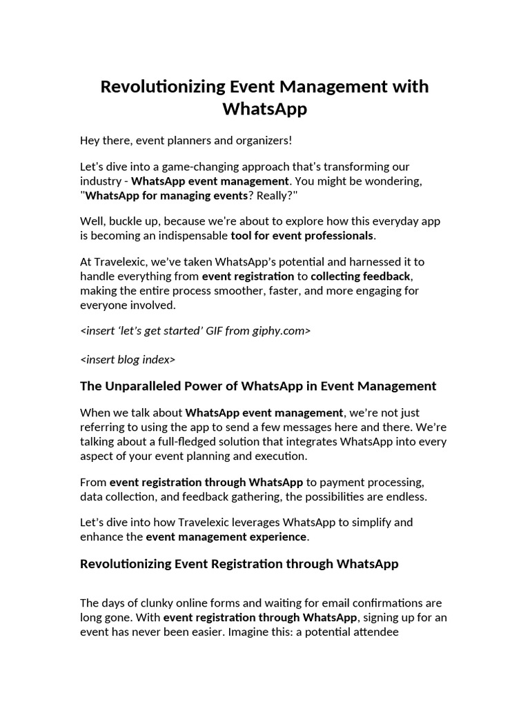 WhatsApp Event Management Guide | PDF | Communication | Usability