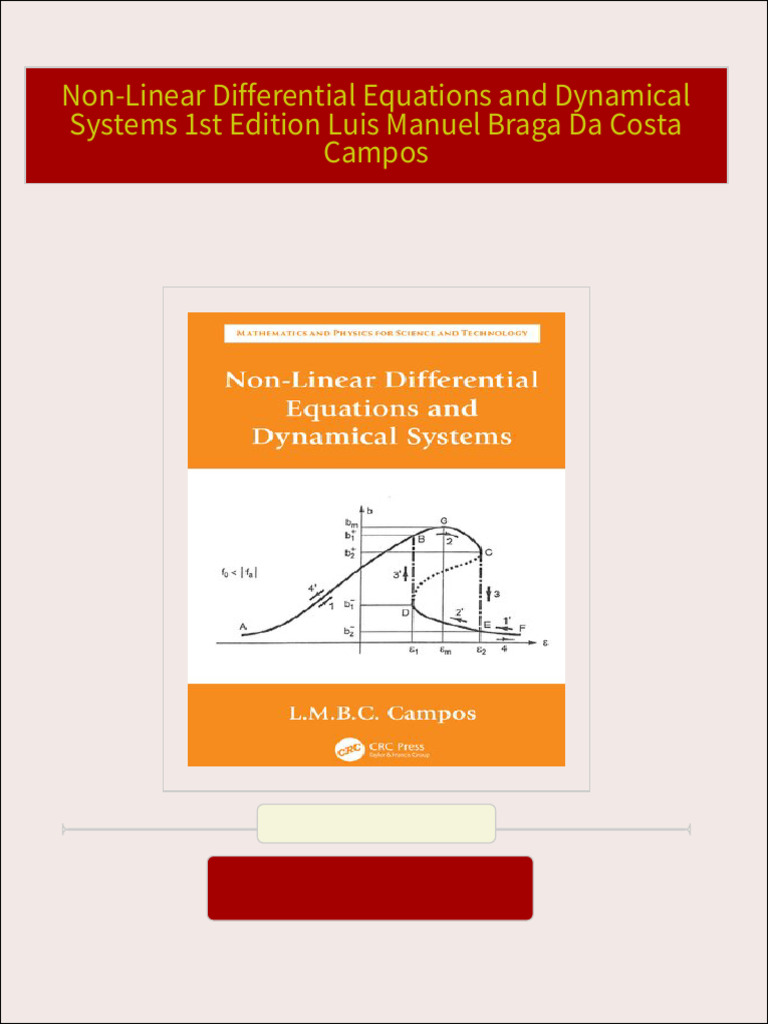Non linear differential equations and dynamical systems 1st edition