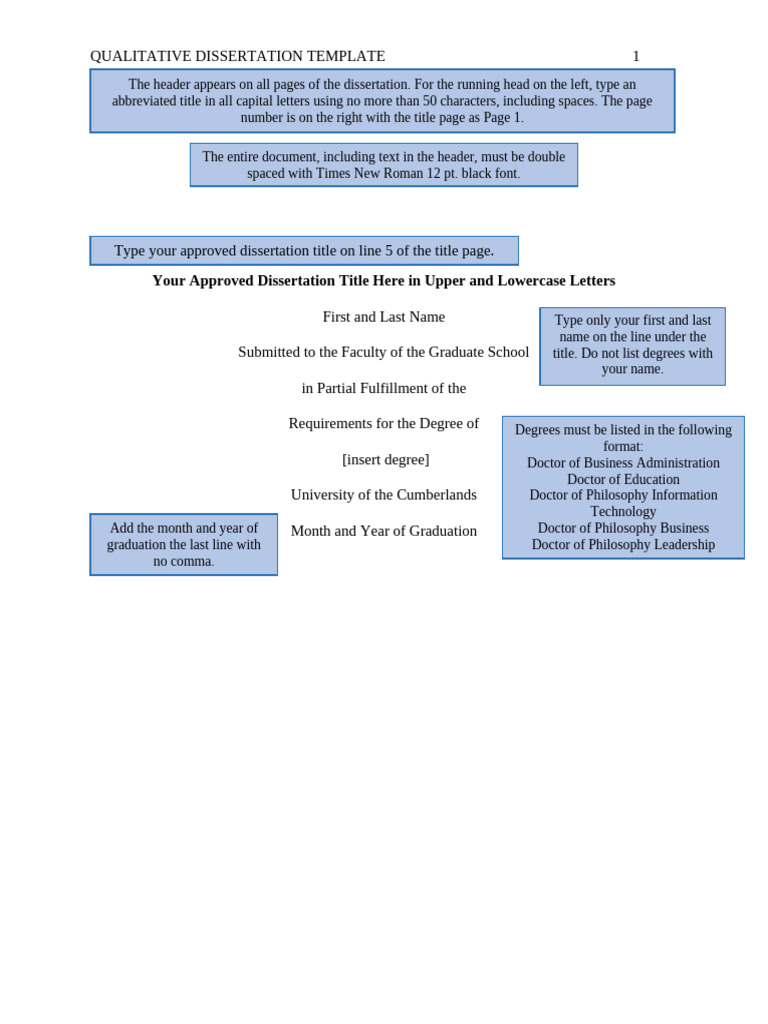 Qualitative Dissertation Template Guide | PDF | Qualitative Research ...