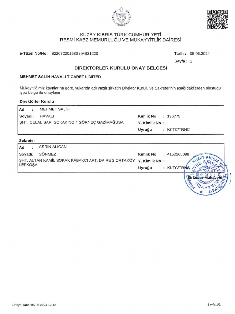 Onay Belgesi̇ 05.06.2024 | PDF