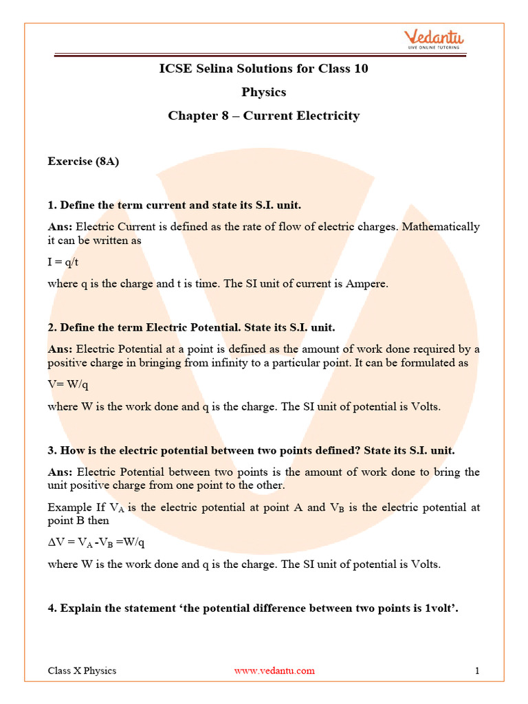 Current Electricity Concepts and Laws | PDF | Electrical Resistance And ...
