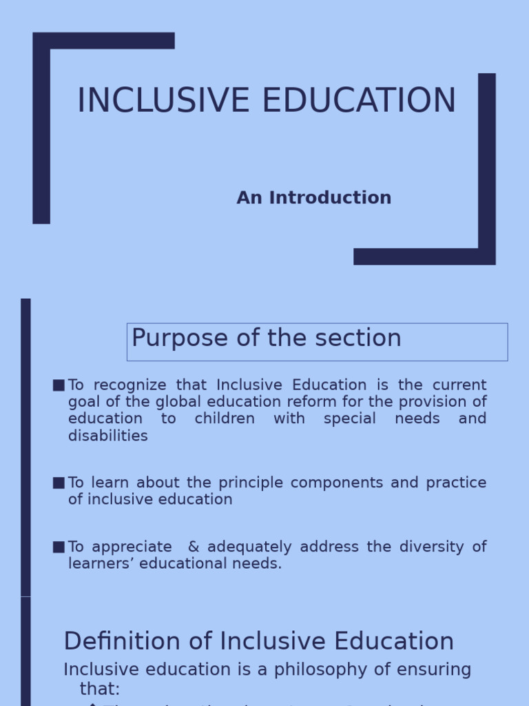 Understanding Inclusive Education Principles | PDF | Inclusion ...