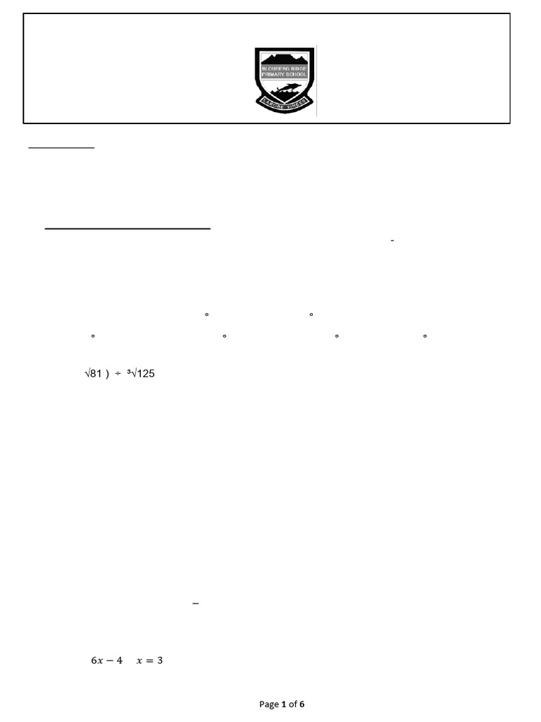 Grade 7 Mathematics Exam Paper | PDF | Numbers | Elementary Mathematics