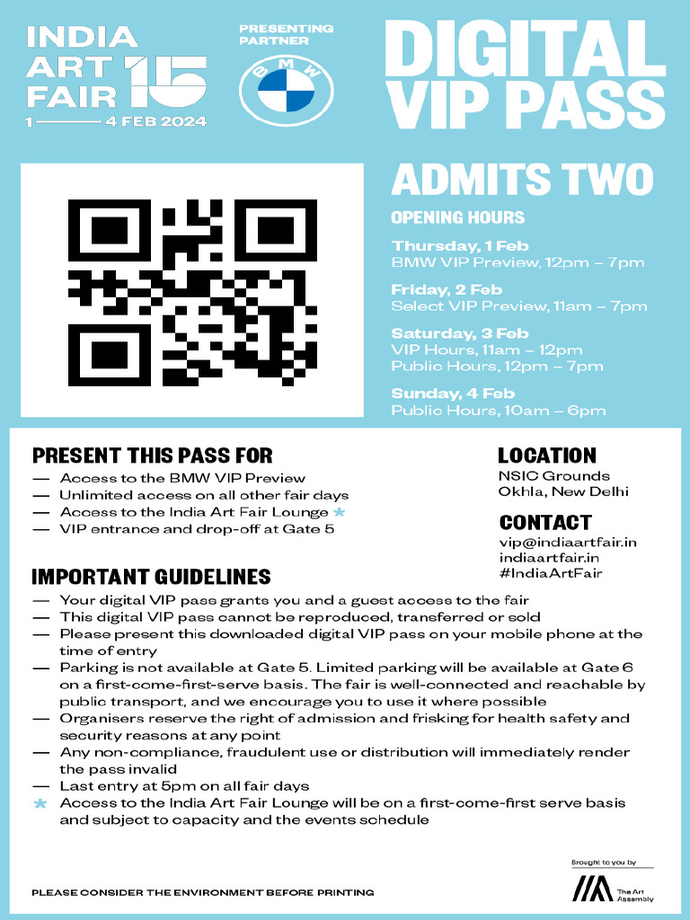 12pm India Art Fair Digital VIP Pass | PDF