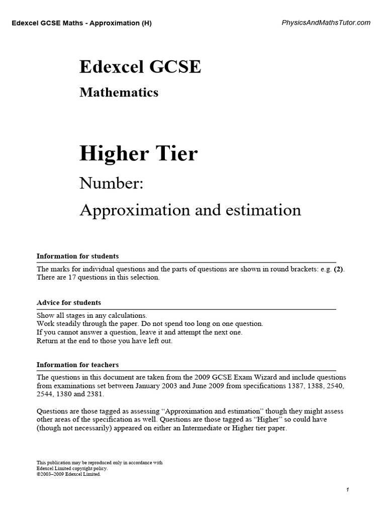 Approximation (H) | PDF | Area | Significant Figures