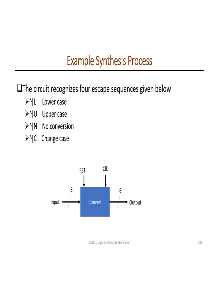 EC 5110 Logic Synthesis and Verification Lecture Notes 23112024 | PDF ...