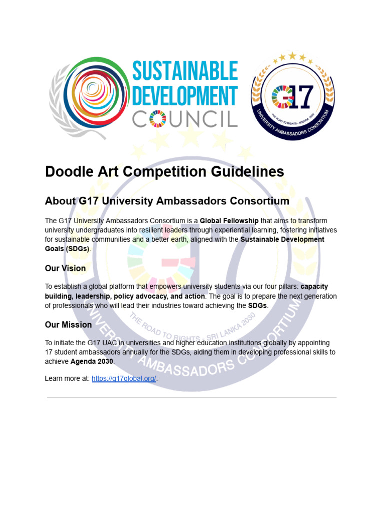 Doodle Art Competition Guidelines 2025 | PDF