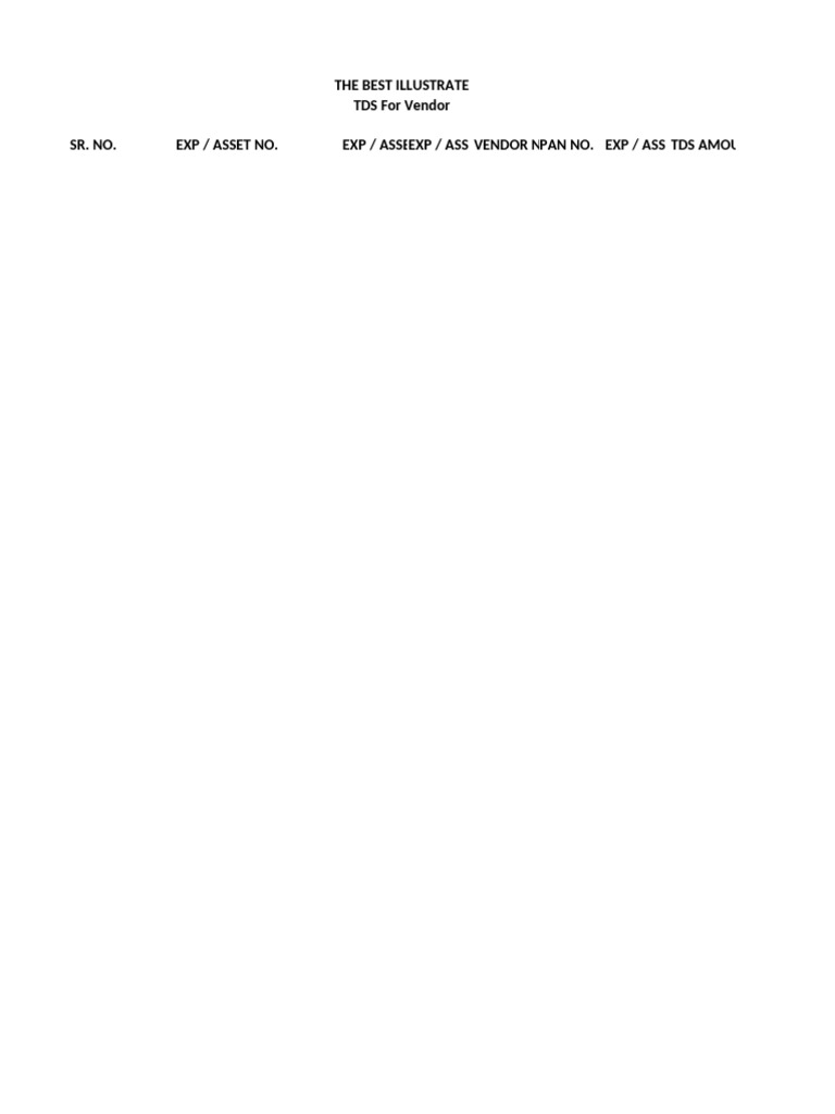 TDS - Vendor | PDF