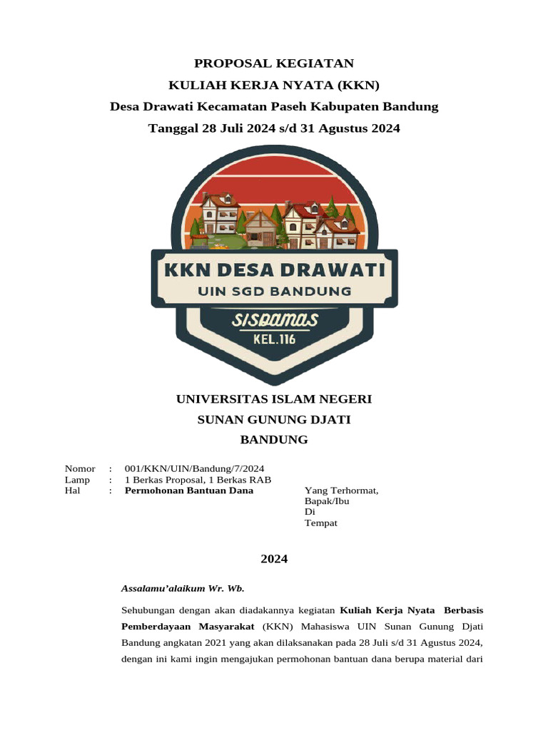 Proposal KKN 116 | PDF