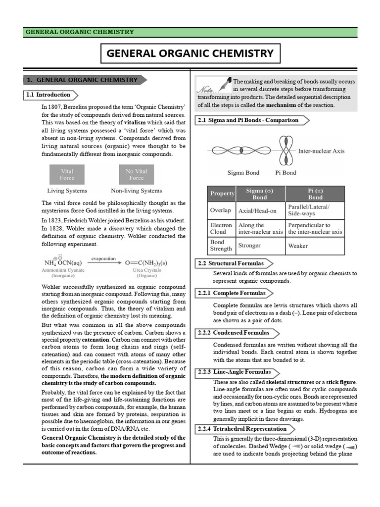 Overview of General Organic Chemistry | PDF | Chemical Bond | Organic ...