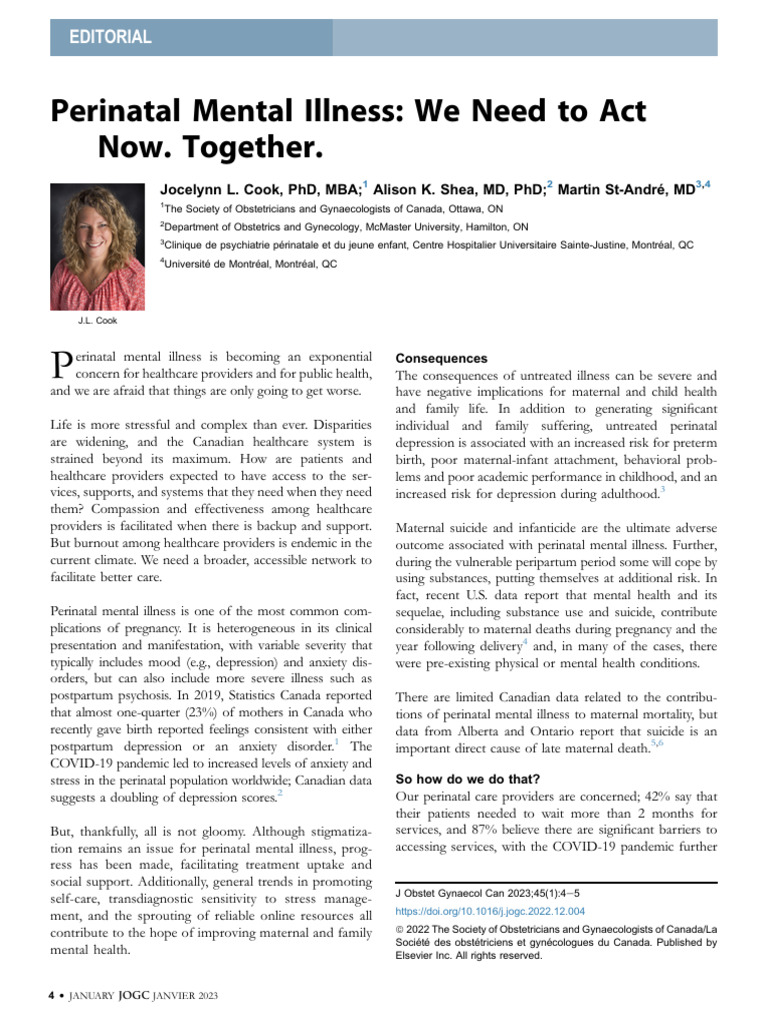 Perinatal Mental Illness We Need To Act Now. Toge | PDF | Mental Health ...