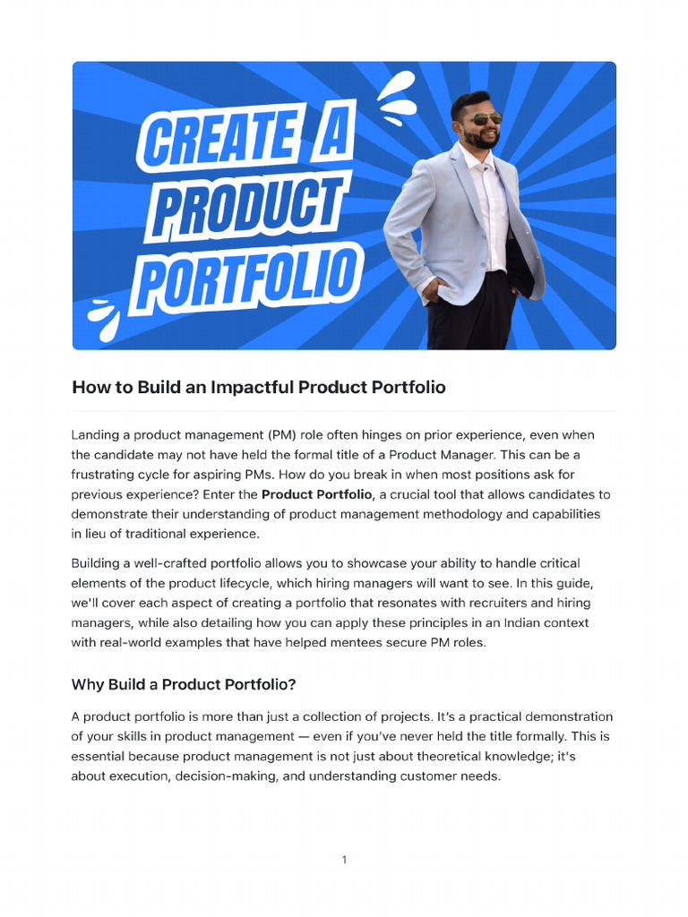 Building A Product Portfolio PDF | PDF