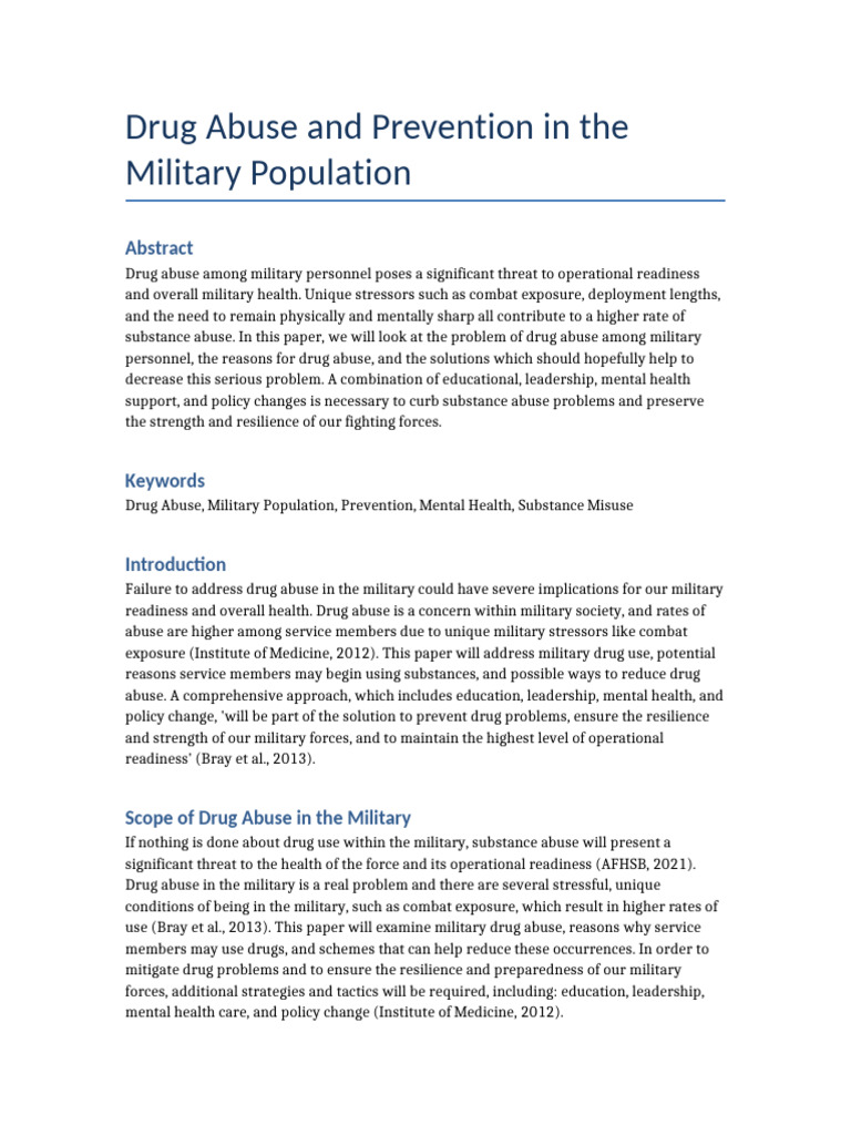 Drug - Abuse - and - Prevention - in - Military - Population 2 | PDF ...