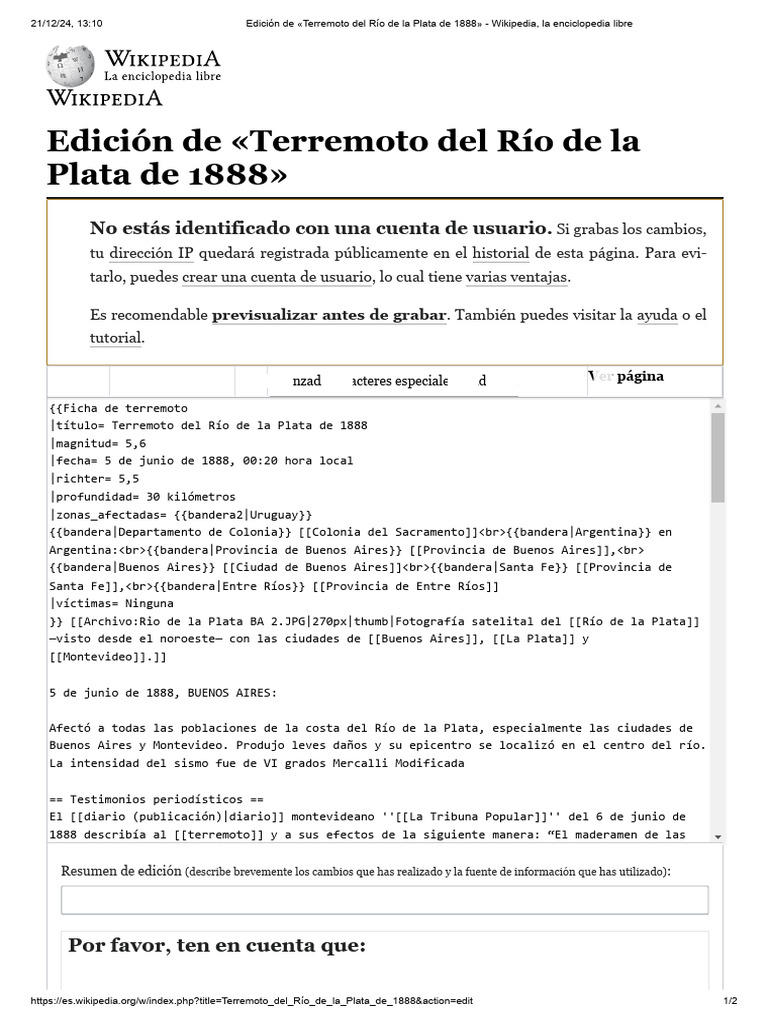 Terremoto del Río de la Plata 1888 | PDF | Licencia Creative Commons ...