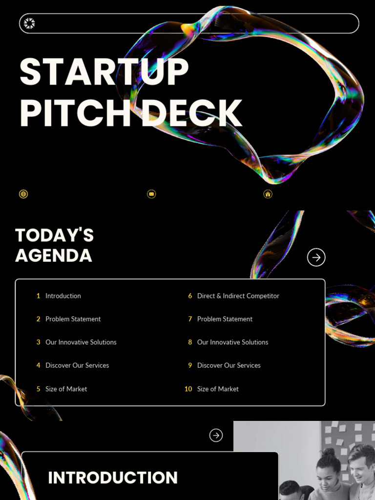 Black Elegant and Modern Startup Pitch Deck | PDF | Brand | Startup Company