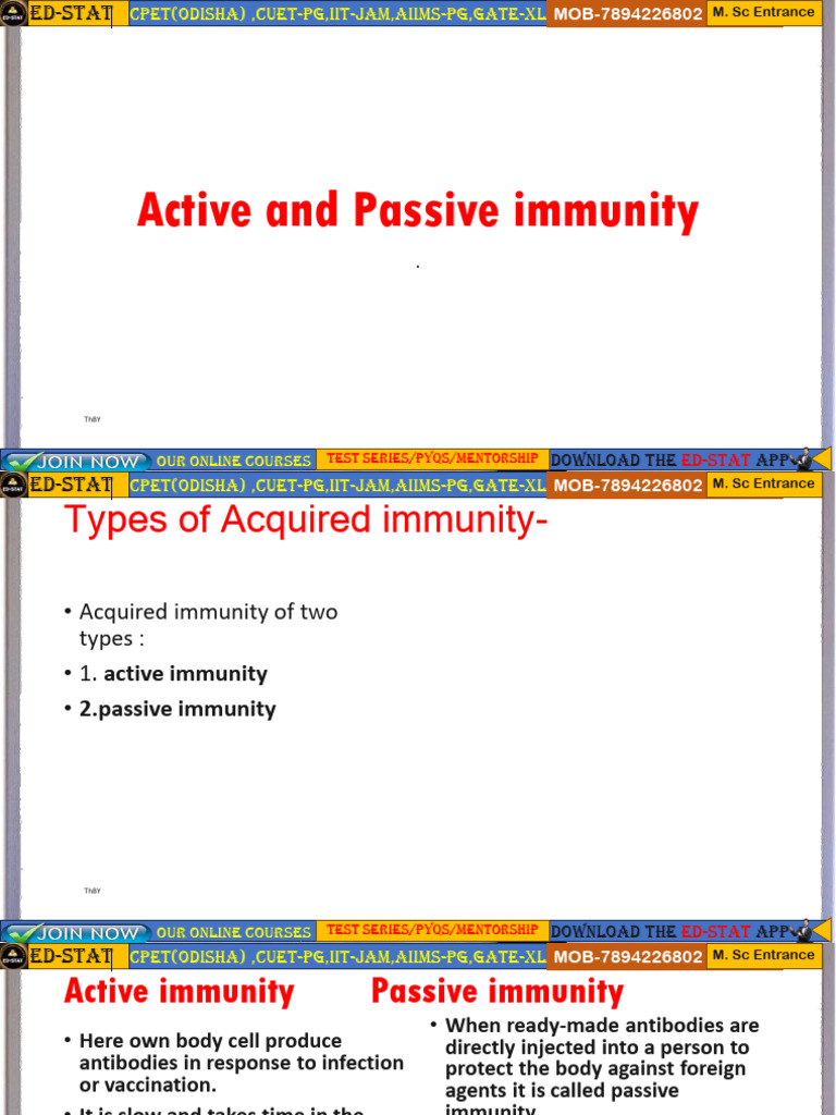 Active and Passive immunity | PDF | Immune System | Autoimmunity