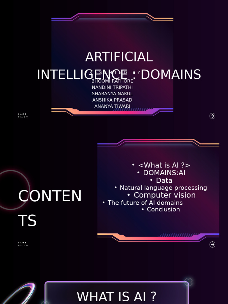 Ai Domains Presentation | PDF | Artificial Intelligence | Intelligence ...