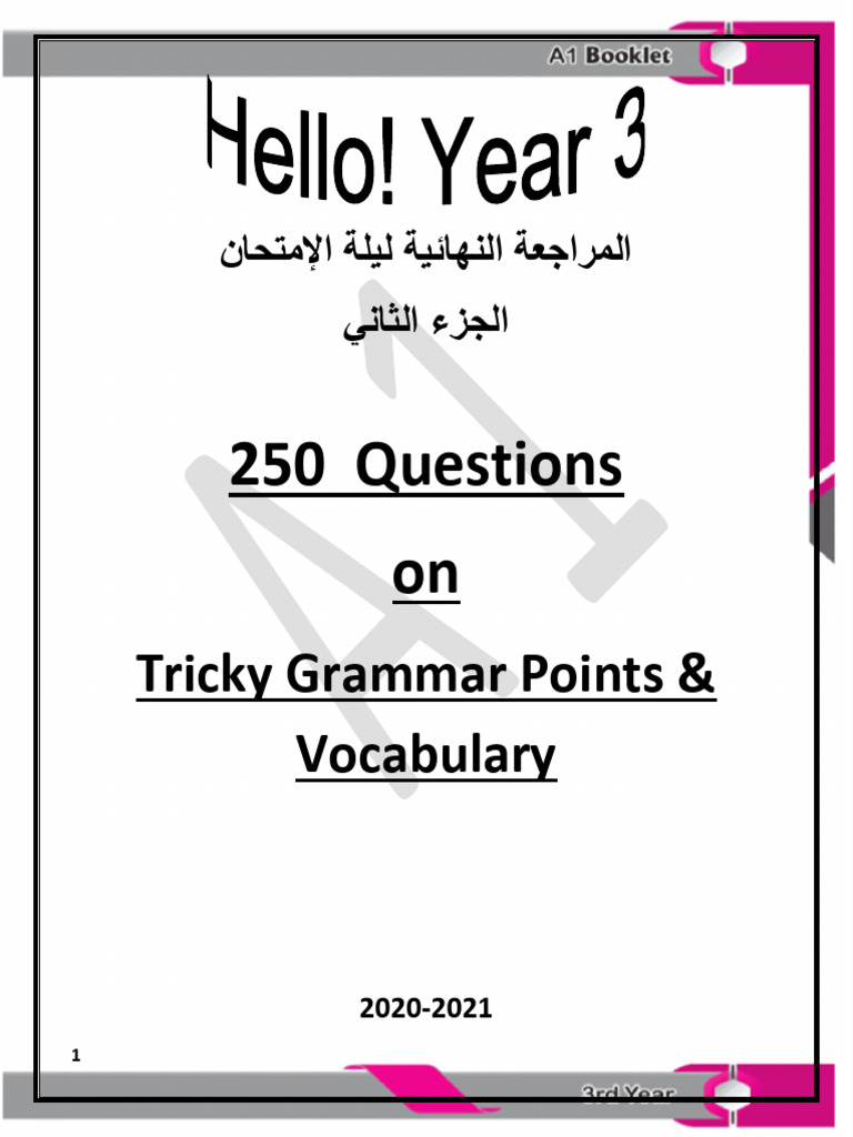 Final Revision - Problems With Grammar & Vocabulary | PDF