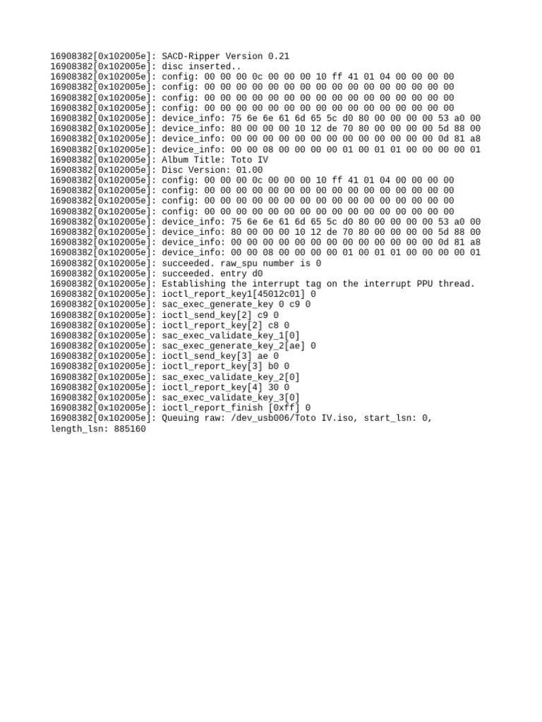 Sacd Log | PDF