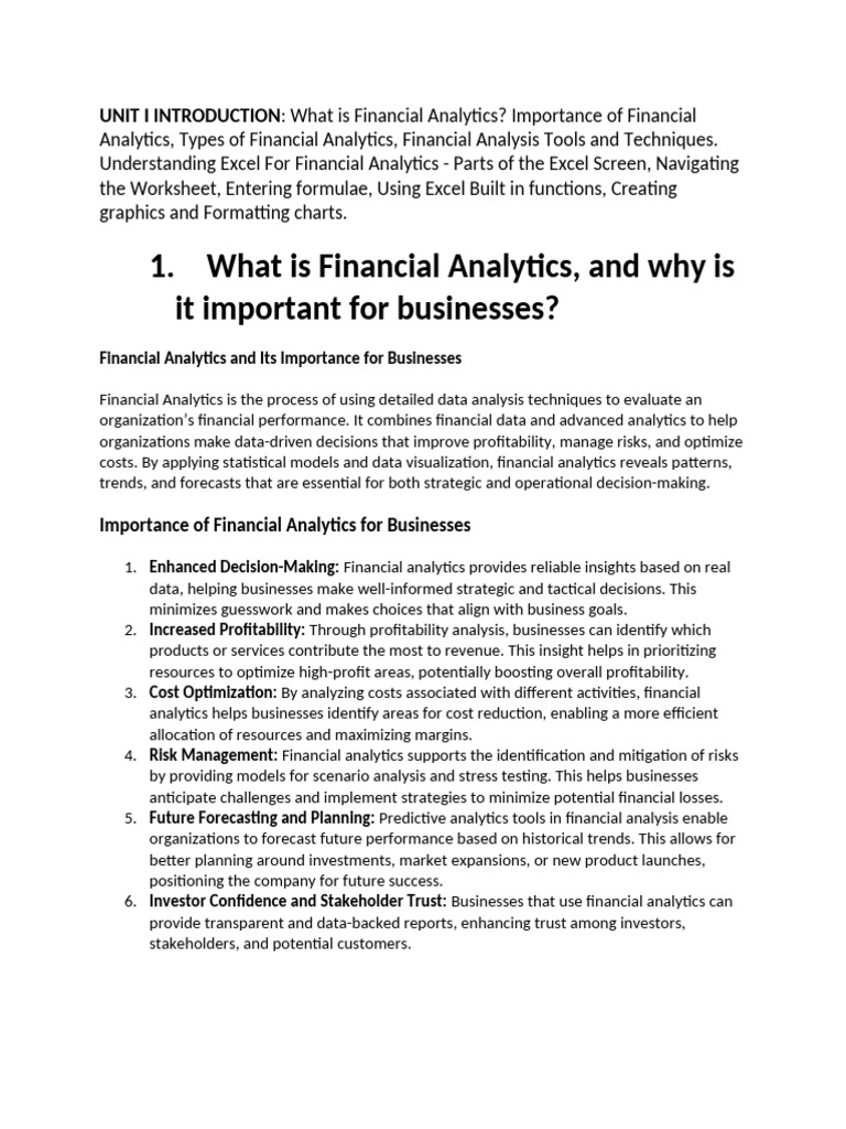 Introduction to Financial Analytics | PDF | Analytics | Equity (Finance)
