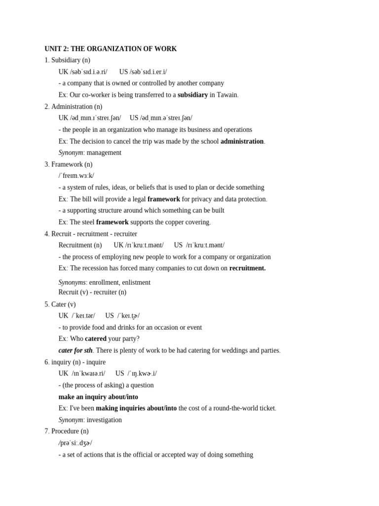 REVIEW Unit 2 | PDF | Empowerment | Business