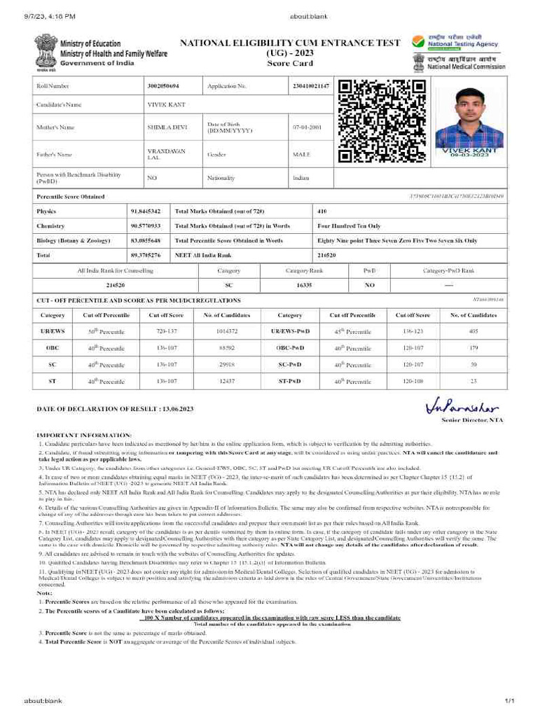 NEET SCORECARD (2) - 11zon | PDF