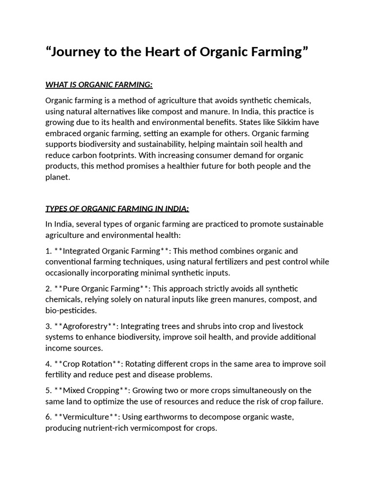 Organic Farming Practices in India | PDF | Agriculture | Organic Farming