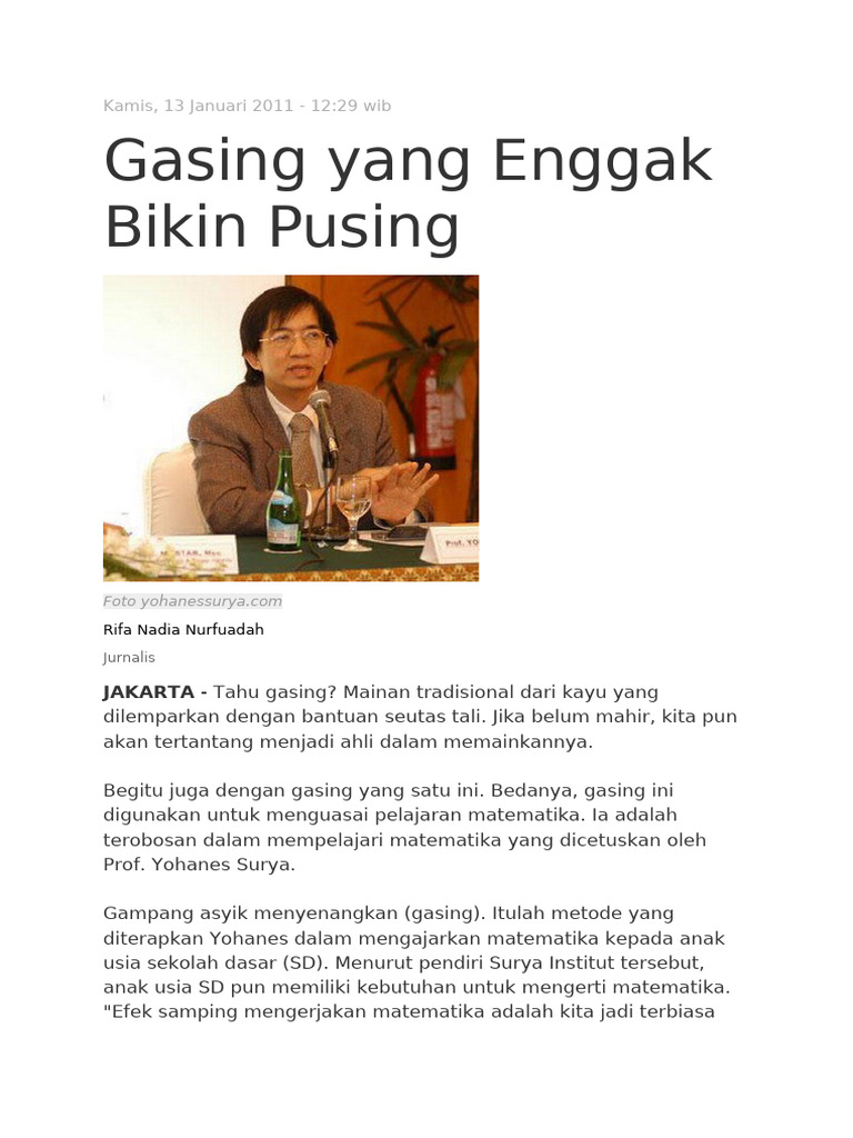 Metode Gasing: Belajar Matematika Asyik | PDF
