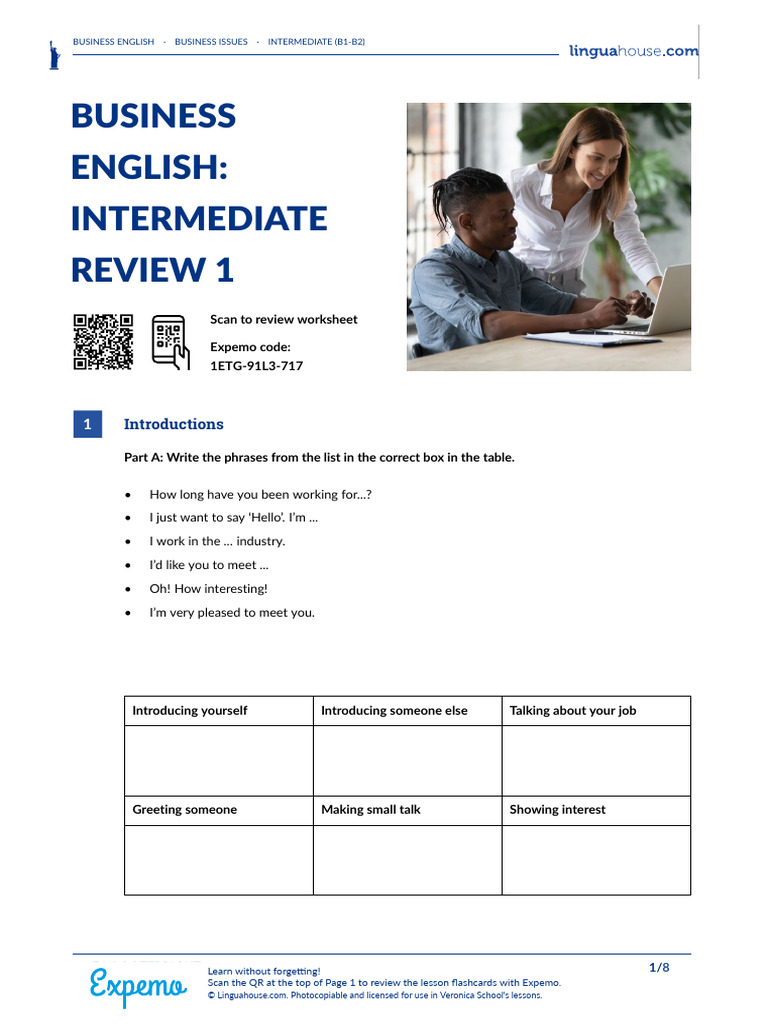 Business English Intermediate Review Guide | PDF