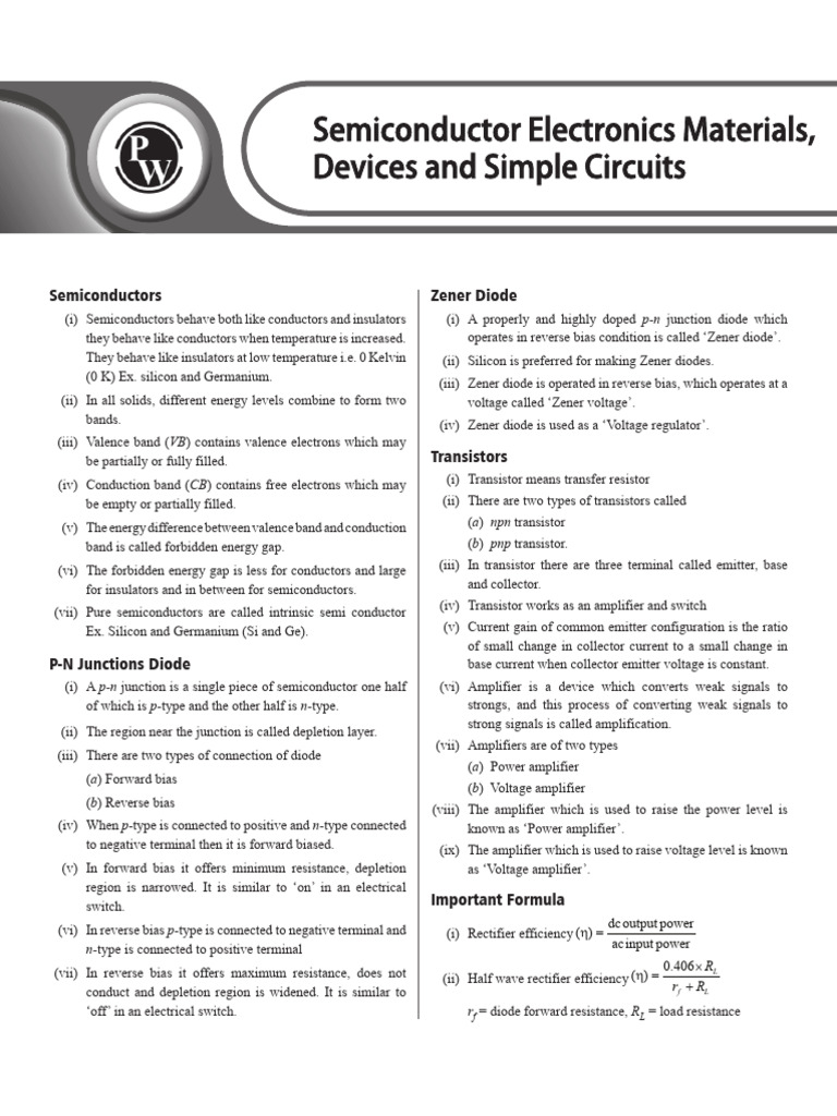 Semiconductor Devices and Circuits Guide | PDF | Bipolar Junction ...