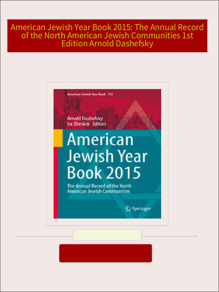 American Jewish Year Book 2015 The Annual Record Of The North American