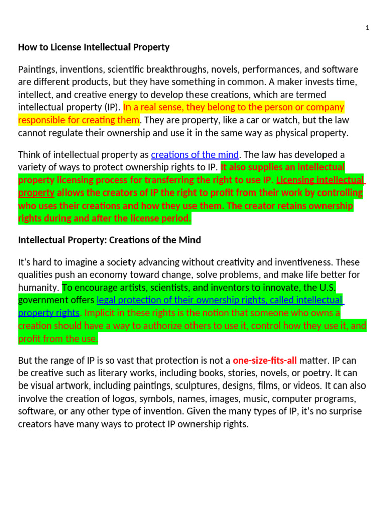 Licensing Intellectual Property Guide | PDF | License | Trademark