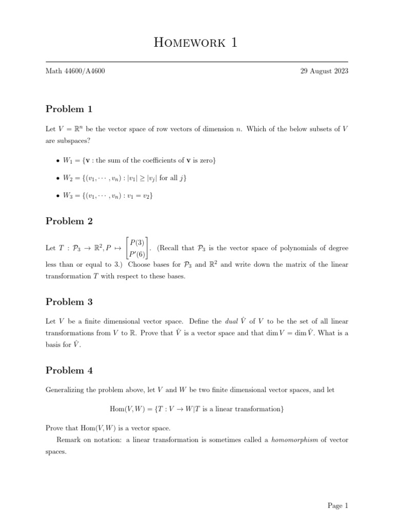 HW 1 | PDF
