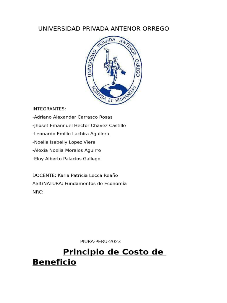 Universidad Privada Antenor Orrego | PDF | Análisis coste-beneficio ...