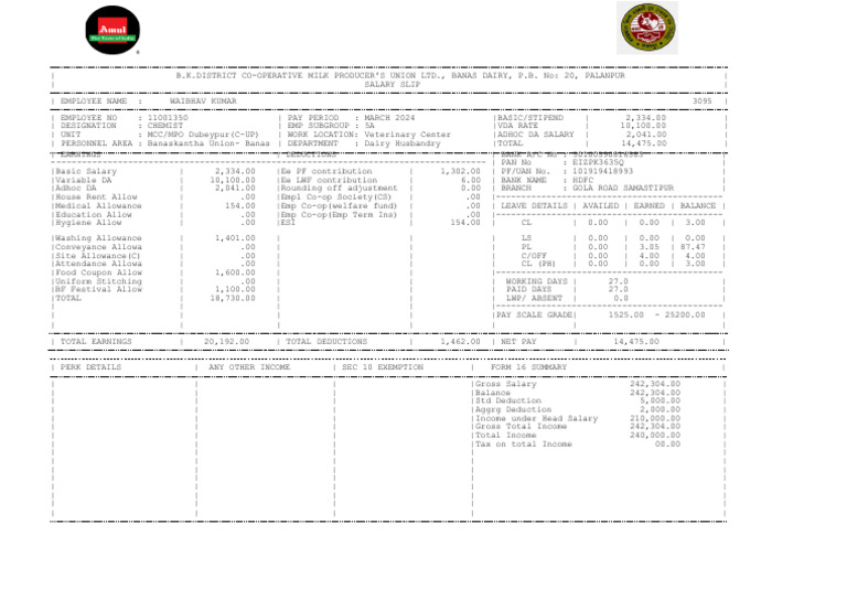 Salary Slip banas | PDF | Taxes | Government Finances