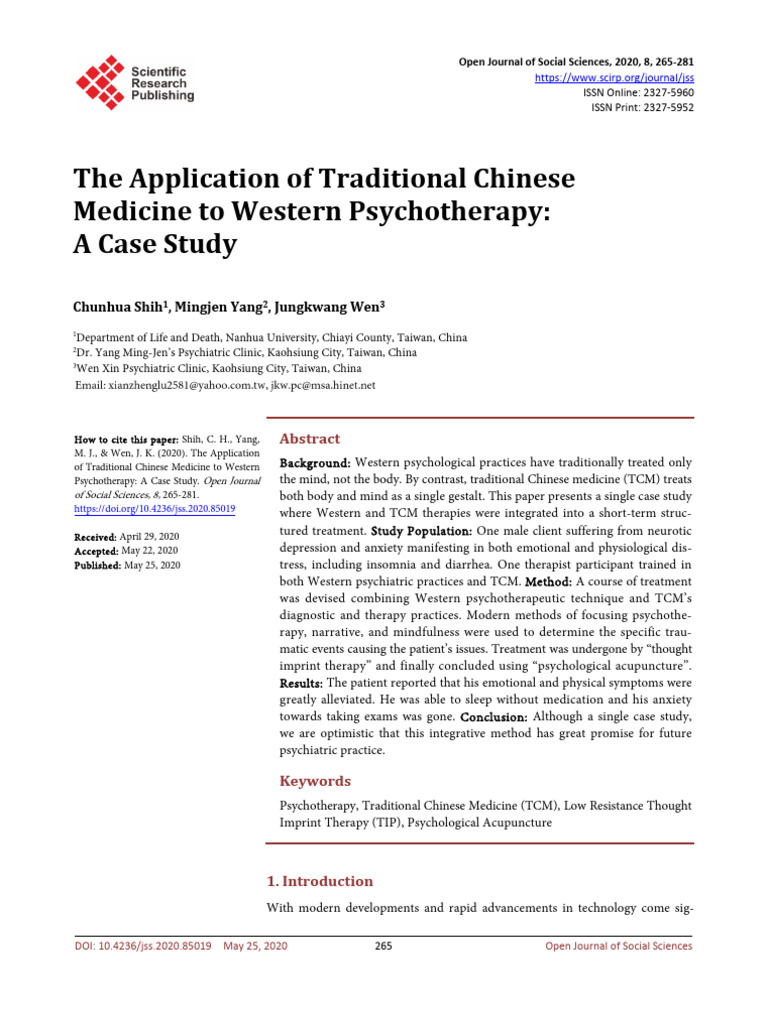 The Application of Traditional Chinese Medicine To Western ...
