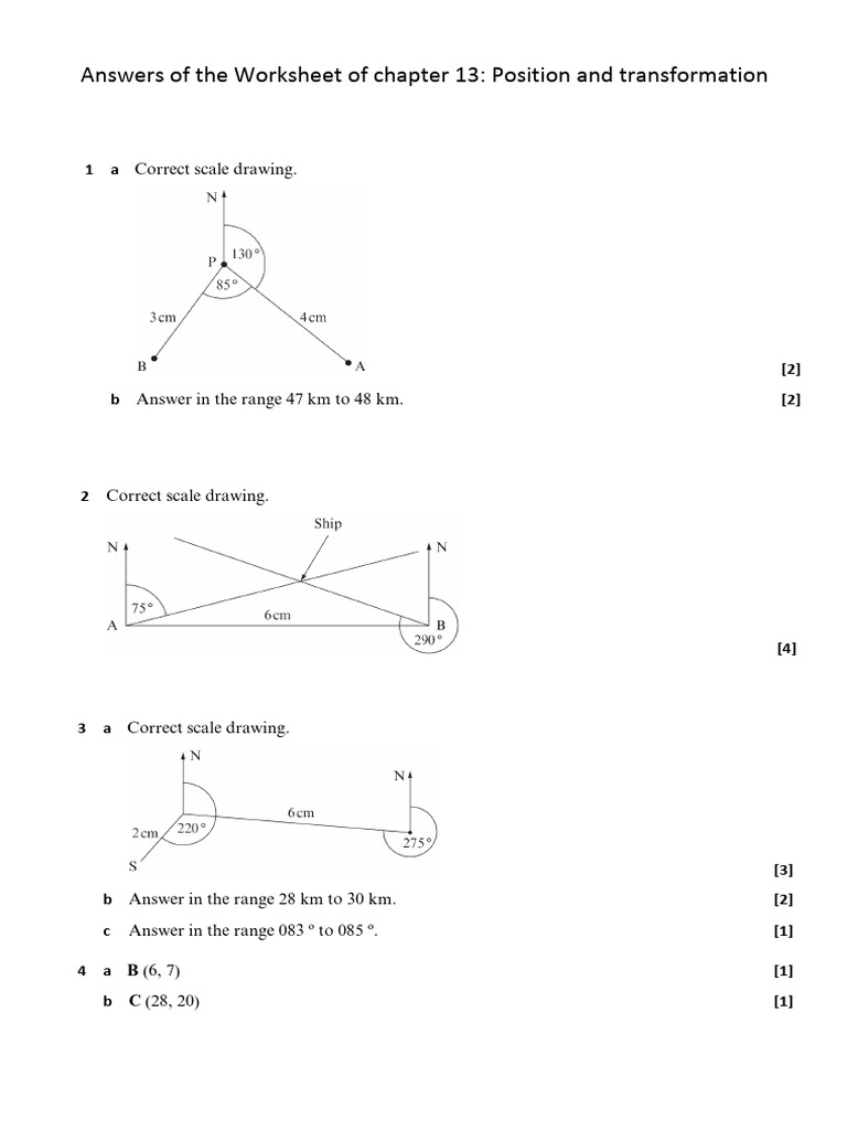 Chapter 13: Position and Transformation Answers | PDF