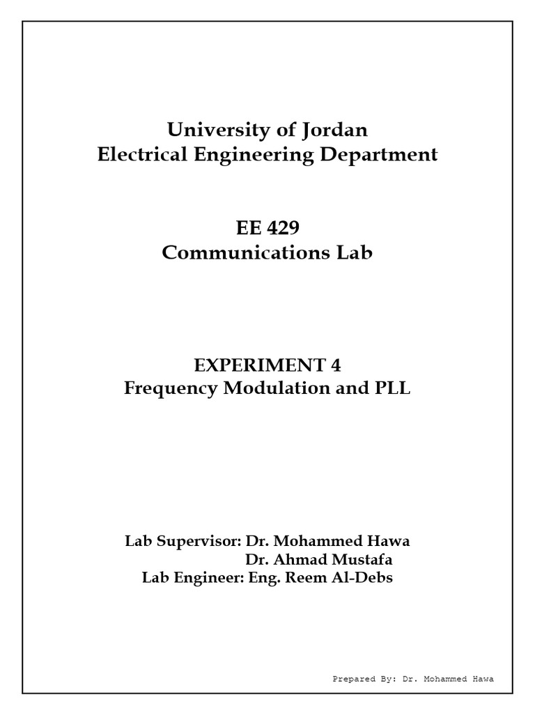 Experiment 3 fm and pll pdf frequency modulation detector radio 