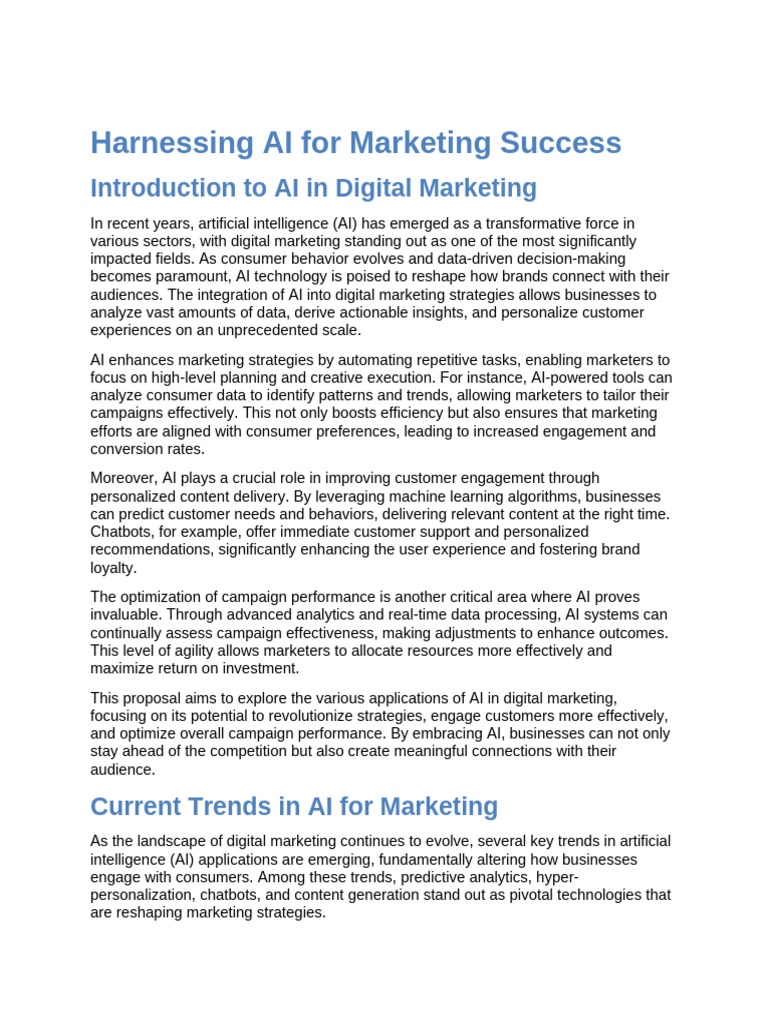 AI in Digital Marketing Strategies | PDF | Artificial Intelligence ...